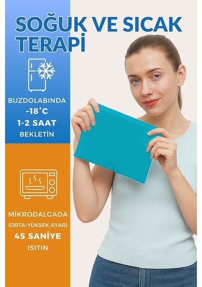 Migren Ve Baş Hassasiyetsı Giderici Başlık Şapka, Çift Katmanlı Soğuk Ve Sıcak Terapi Medikal Jel Buz Mavi Çok Renkli