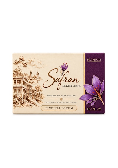 Safran Şekerleme Fındıklı Lokum 600 G