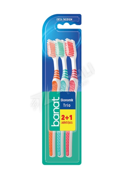 2 Adet Banat Diş Fırçası Trio 3'lü Orta