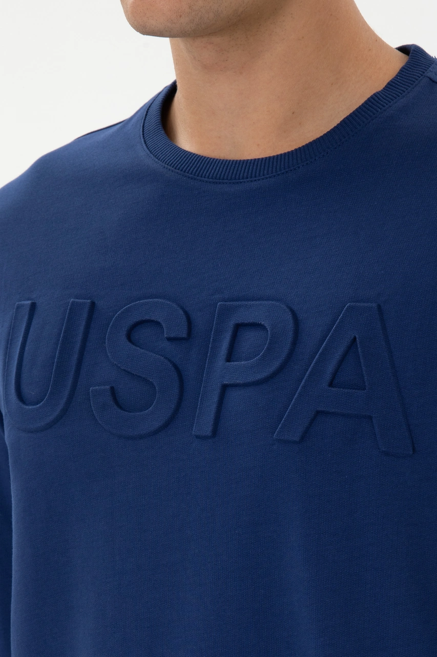 U.S. Polo Assn. Erkek Regular Fit Bisiklet Yaka İndigo Basic Sweatshirt 50307793-VR028