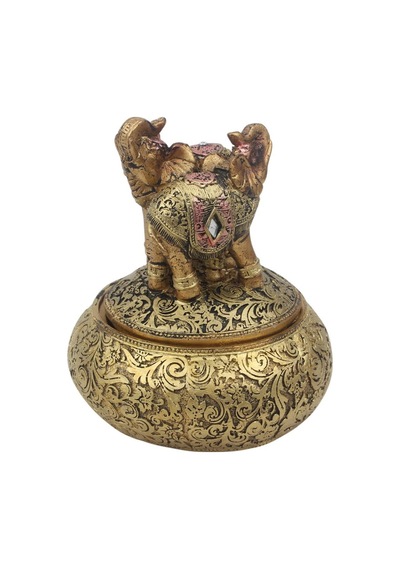 Feng Shui Şans Getiren Fil Biblo Mücevher Kutusu 12 Cm Dekoratif Ev Hediyesi Lüks Tasarım