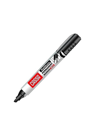 Cassa 9916 Siyah Kesik Uç Permanent Koli Kalemi - 3'lü Set