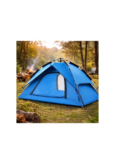 Buffer 4 Kişilik Otomatik Kamp Çadırı Çift Katmanlı, Suya Dayanıklı, Hızlı Kurulum Outdoor Aile V Yeşil
