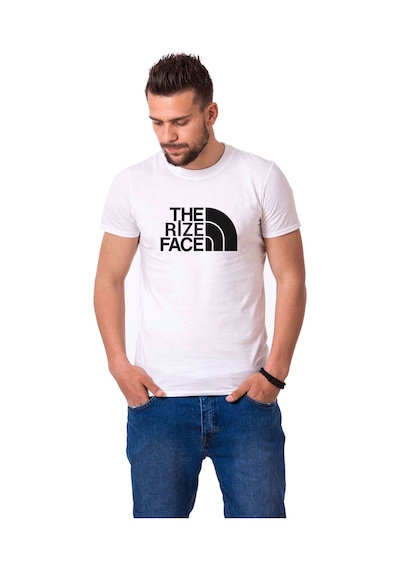 Startmore The Rize Face Baskılı Unisex T-shirt Beyaz