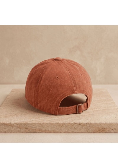 Bk Gift Kişiye Özel İsim Nakışlı Vintage Turuncu Beyzbol Şapkası Unisex Eskitme Kumaş Metal Tokalı