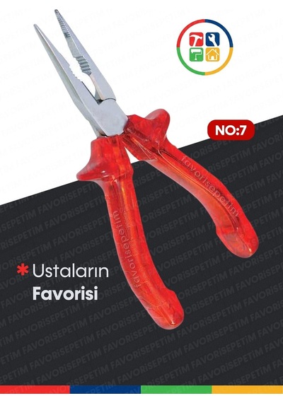 Yüksek Kalite Kırmızı Şeffaf Saplı 3 Lü Kombine Pense Kargaburun Yankeski Profesyonel Set