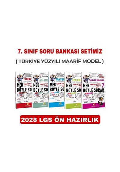 Sinan Kuzucu Yayınları 7. Sınıf Meb Böyle Sorar Soru Bankası Seti ( 2028 LGS ÖN HAZIRLIK - TÜRKİYE YÜZYILI MAARİF MODEL - SON GÜNCEL BASKI )