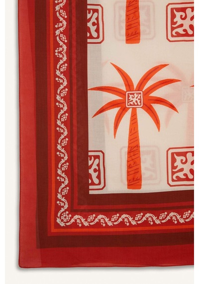 Defacto Regular Fit Palmiye Desenli Pamuklu Pareo-fall İn Love E8220ax25hsog546 Turuncu