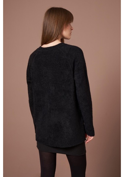 Ftz Women Kadın Angora Hırka Siyah 25259 Siyah