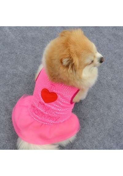 Köpek Ve Kedi İçin Love My Mommy Pembe Kıyafet Kostüm Köpek Ve Kedi İçin Love My Mommy Pembe Kıyafet Kostüm