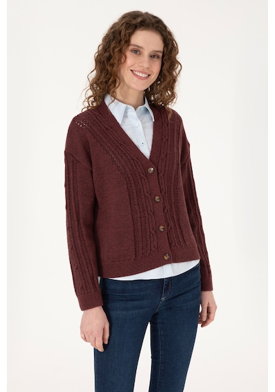 U.S. Polo Assn. U.s. Polo Assn. Kadın Plum Hırka Triko 50309657-vr177 New Plum