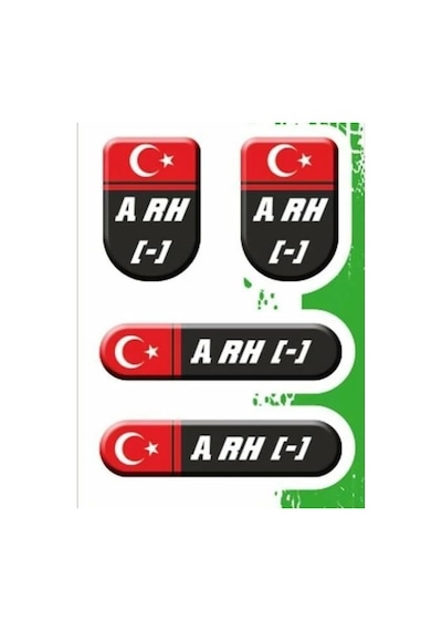 Kan Grubu Etiketi 4 Lü Damla Arh- Kan Grubu Sticker Seti Su Geçirmez