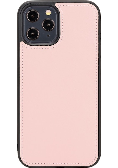 Plm Apple İphone 12 Pro Max Uyumlu Deri Cüzdanlı Kılıf Nu2 Pembe Acı Kahverengi