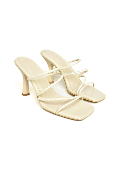 Fox Shoes P590033909 Bej Kalın Topuklu Kadın Ayakkabı Bej