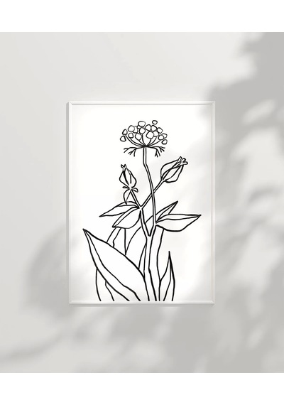 Çerçevesiz Poster Floral Detaylı Doğa Temalı