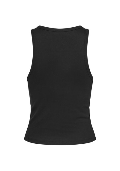 Only Onlval Pamuklu Slim Fit Sıfır Yaka Fitilli Atlet Bayan Atlet 15381855 Siyah