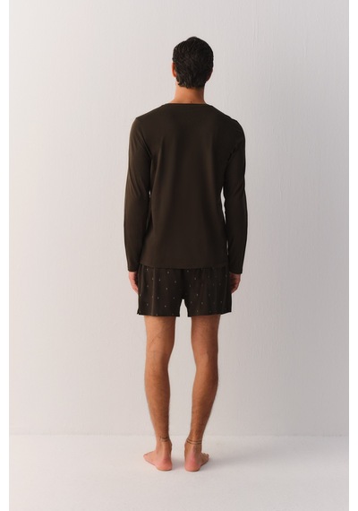 Suwen Casual Essentials Erkek Uzun Kollu T-shirt Sh27409607s187 Haki