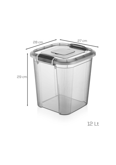 Porsima 9974 Royal Box 12 Litre Kare Hava Geçirmez Sızdırmaz Kapaklı Saklama Kabı Diğer