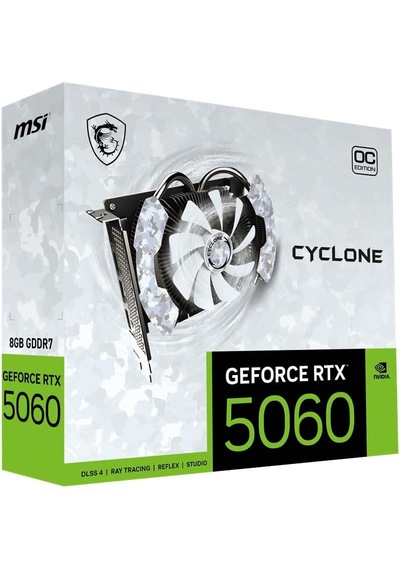 Geforce Rtx 5060 8g Cyclone Oc Gddr7 128b Beyaz