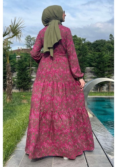 Rabia Şamlı Betül Gül Kurusu Elbise Gülkurusu