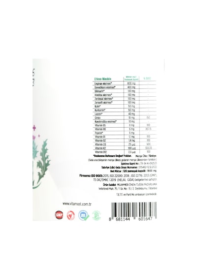 Vitamost Enginar Plus 120 Softjel Kapsül