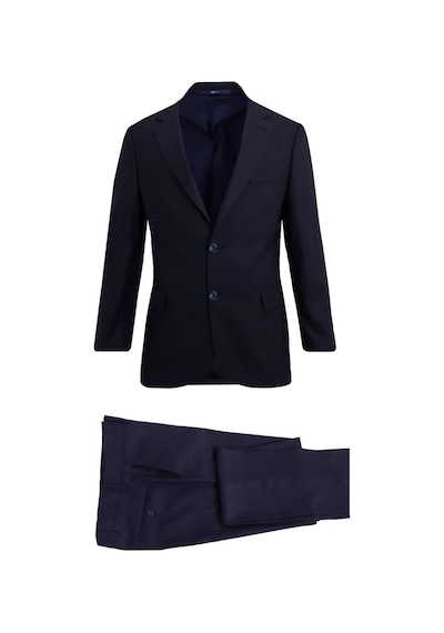 Uki Lacivert Comfort Fit , Mono Yaka, 2 Düğme Çift Yırtmaç Çizgili Klasik Takım Elbise
