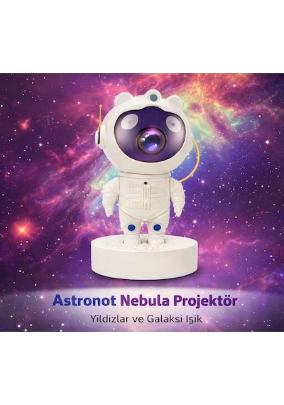 Astronot Yıldız Galaksi Projektör Gece Lambası Uzaktan Kumandalı Nebula Işık