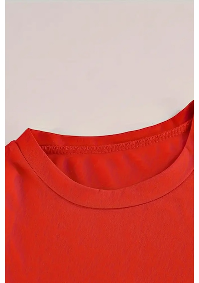 Unisex Miami Baskılı Tasarım Tshirt Kırmızı