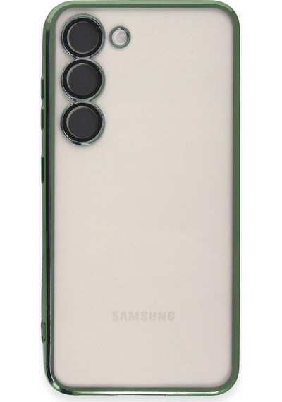 Samsung Uyumlu Galaxy S23 Plus Kılıf Kamera Korumalı Lensli Silikon Yeşil