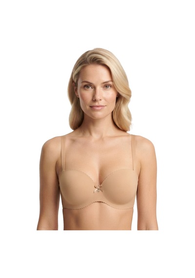 Cottonill Seamless Bra - Serina Ten Balenli Lazer Kesim Yarım Dolgulu Push Up Straplez Kadın Sütyen Cottonill Seamless Bra - Serina Ten Balenli Lazer Kesim Yarım Dolgulu Push Up Straplez Kadın Sütyen
