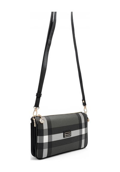 Silver & Polo Silver Polo Siyah - Siyah Ekose Kadın Çapraz Çanta Sp1291
