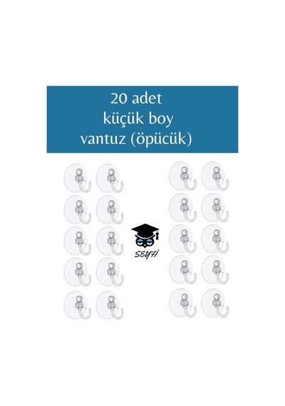 20 Adet Küçük Boy Vantuz Öpücük