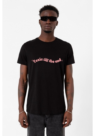 Rose Toxic Till The End Siyah Erkek Tshirt Çok Renkli