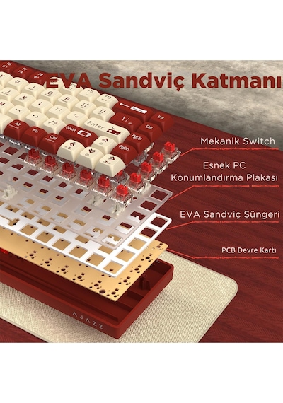 Ak680 Kablolu Brown Switch Mekanik Klavye-rainbow Aydınlatma Hot-swap