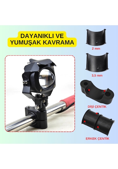 Motosiklet Gidon Koruma Demiri Sis Farı Montaj Ayağı 2 Adet Alüminyum Braket 18-32mm Ayarlanabilir