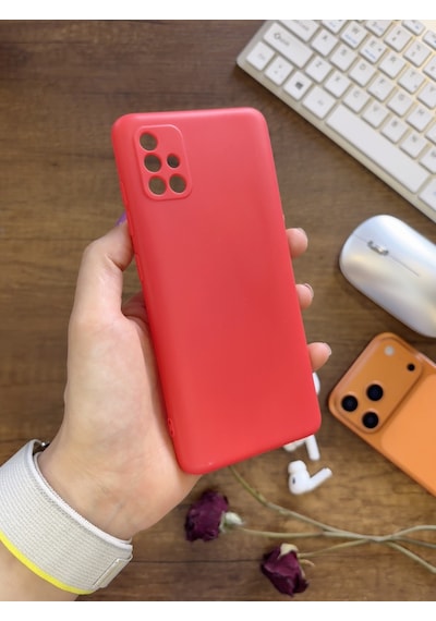 Samsung Galaxy A51 Uyumlu Kamera Korumalı Darbeye Dayanıklı Renk Atmayan Fab Silikon Kılıf Kırmızı