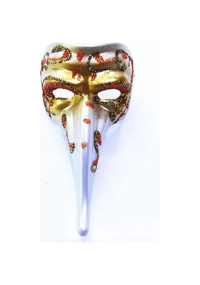 Magicool Turuncu Renk İşlemeli Seramik Malzemeden İmal Venedik Uzun Maske Magnet Standart