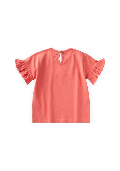 Cigit Aplikeli T-shirt 2-8 Yaş Mercan
