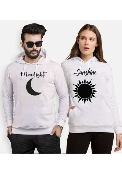 Tshirthane Moonlight Sunshine Sevgili Kombinleri Kapüşonlu Komb