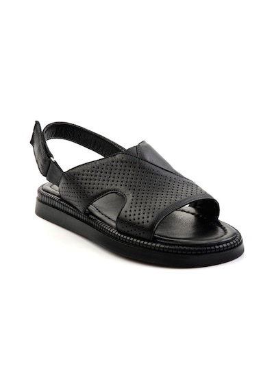 Siyah Hakiki Deri Erkek Sandalet E05557240643