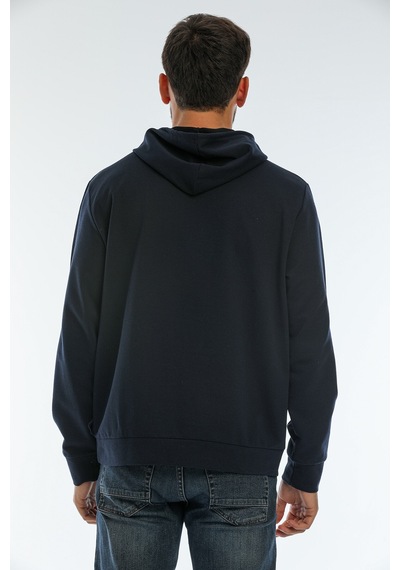 Süperlife Erkek Kapşonlu Regular Fit Air Baskılı İnce Sweatshirt Spr22sw162 Lacivert