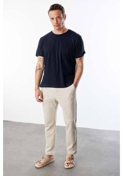 Genius Store Erkek T-shirt %100 Pamuk Regular Fit Standart Kesim Bisiklet Yaka Basic Tişört Basıc-t-shırt1 Lacivert