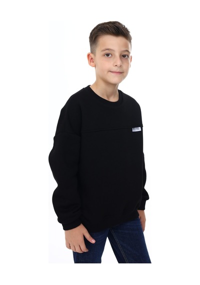 Toontoy Kids Toontoy Erkek Çocuk Relax Fit Bisiklet Yaka Düşük Omuz Baskılı Parçalı Sweatshirt - 2 İplik Siyah Toontoy Kids Toontoy Erkek Çocuk Relax Fit Bisiklet Yaka Düşük Omuz Baskılı Parçalı Sweatshirt - 2 İplik Siyah