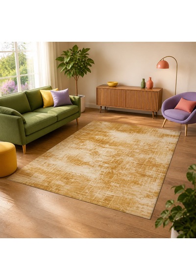 Kartela Halı Alea Halı Jüt Taban Dokuma Halı Hardal Sarısı - 100 X 150 Cm