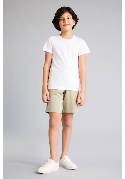 Defacto Regular Fıt Sweatshırt Kumaşı Şort Erkek Çocuk B5867a826smgn497 Yeşil-gn497