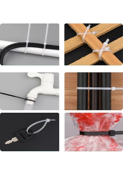 Kablo Bağı & Plastik Cırt Kelepçe 100 Adet 2.5 Mm.-200 Mm.-Beyaz