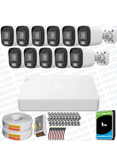 Provzen Unv Full Hd 11 Kamera Renkli Gece Görüş Mikrofonlu Olay Anında Bildirim