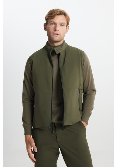 AC&Co / Altınyıldız Classics Erkek Standart Fit Normal Kesim Dik Yaka Casual Yelek - Haki