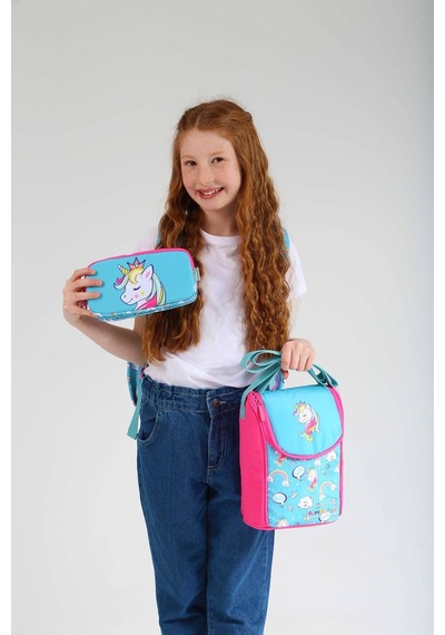 Kaukko Kids 3d Unicorn Şekilli Kız Çocuk Üçlü Okul Çantası Seti/takımı - Turkuaz Pembe L5155+l7155+l8155 Turkuaz - Pembe
