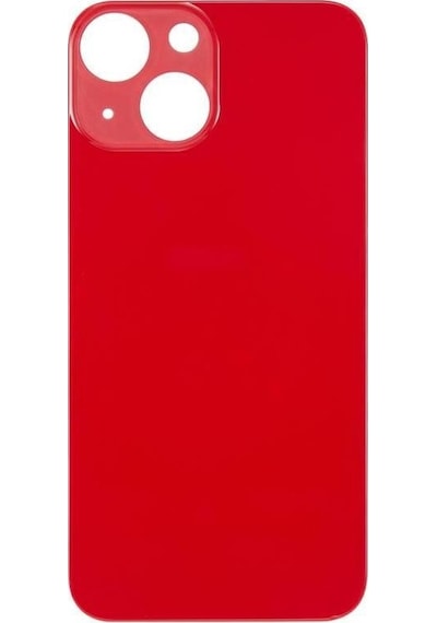 Apple Uyumlu iPhone 13 Mini Logolu Arka Pil Batarya Kapağı, Lens Hariç. Kırmızı